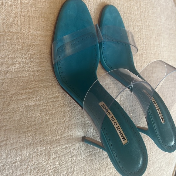 Manolo Blahnik clear SCOLTO suede sandals - Picture 4 of 4